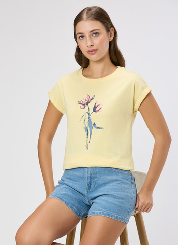 Women Yellow Graphic Print T-shirt