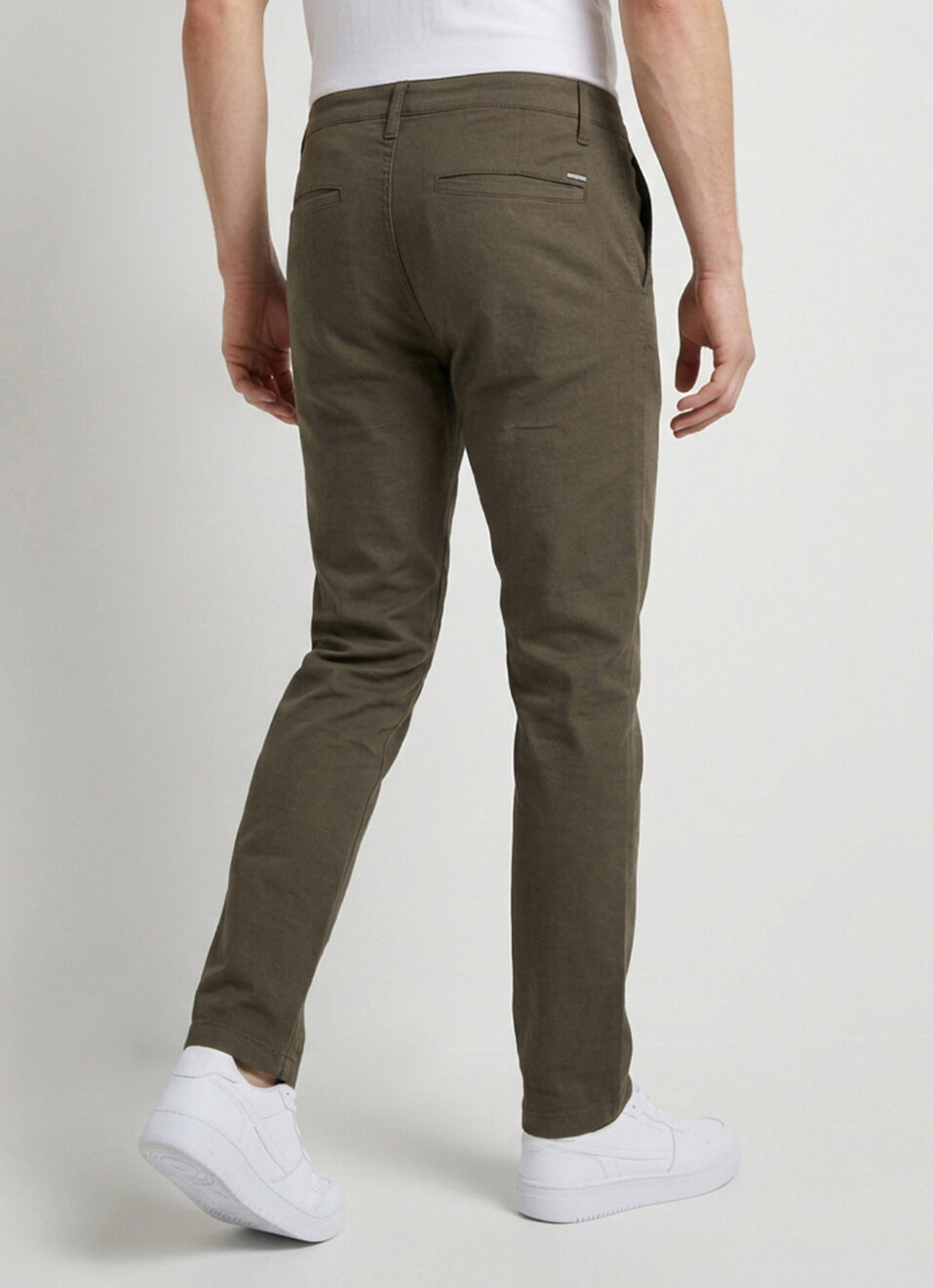 Men Olive Straight Chinos, , large image number 3