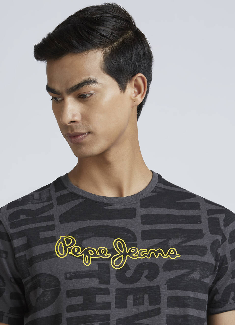 Grey Crew Neck Short Sleeve T-shirt, , large image number 4
