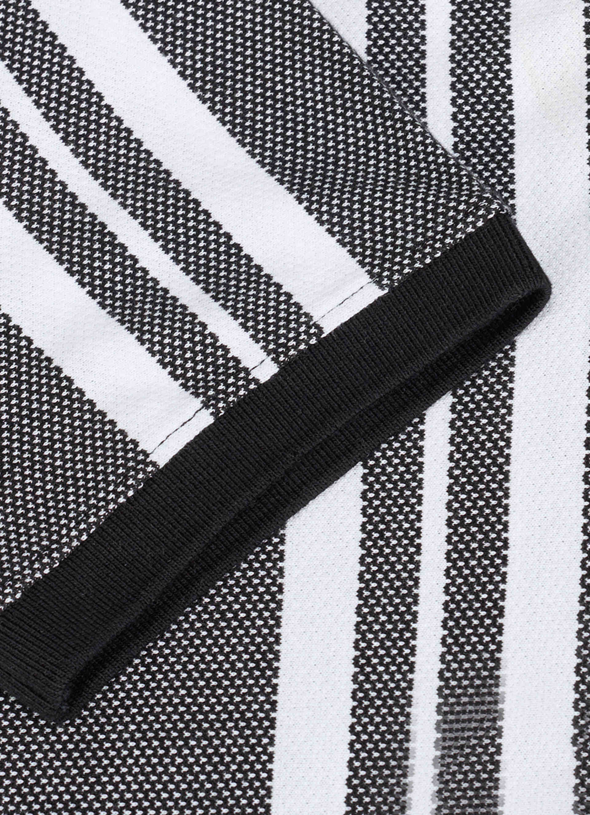 Men Black Vertical Stripe Short Sleeve Polo, , large image number 8