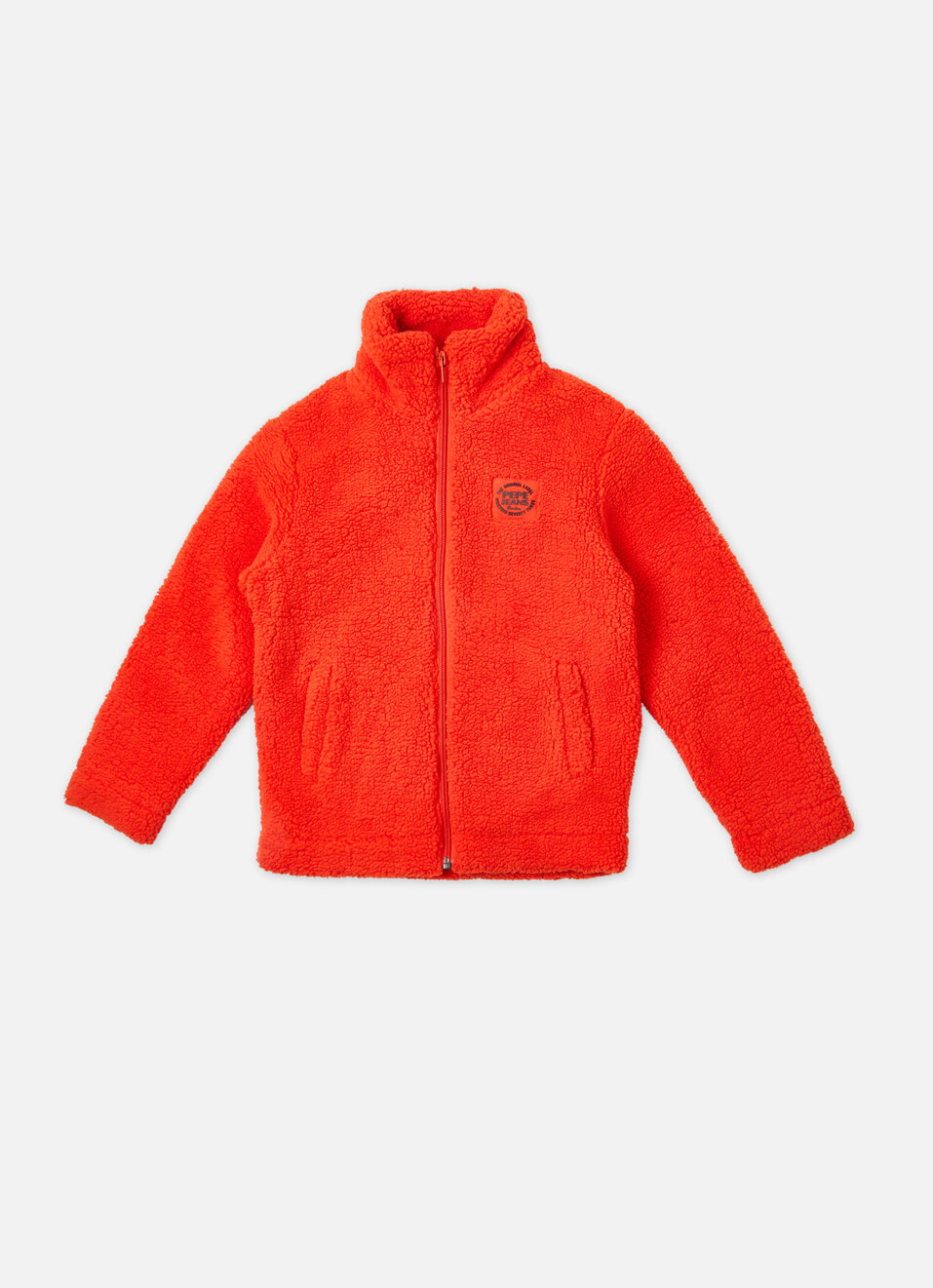 Boys Orange High Neck Full Sleeve Jacket, , large image number 0