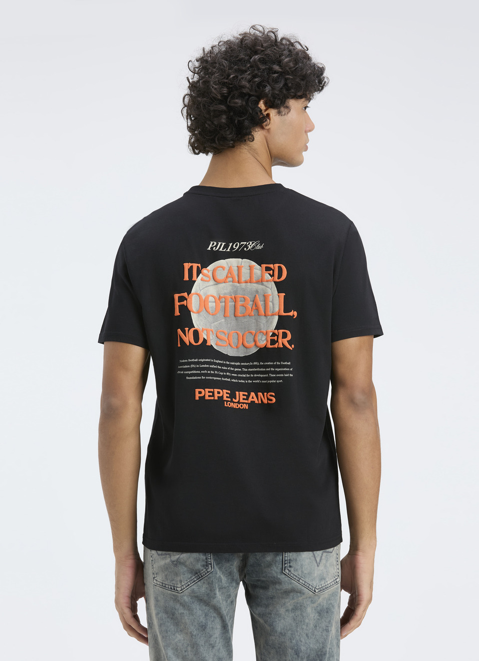 Men Black Back Print Relaxed Fit Short Sleeve T-shirt, , large image number 2