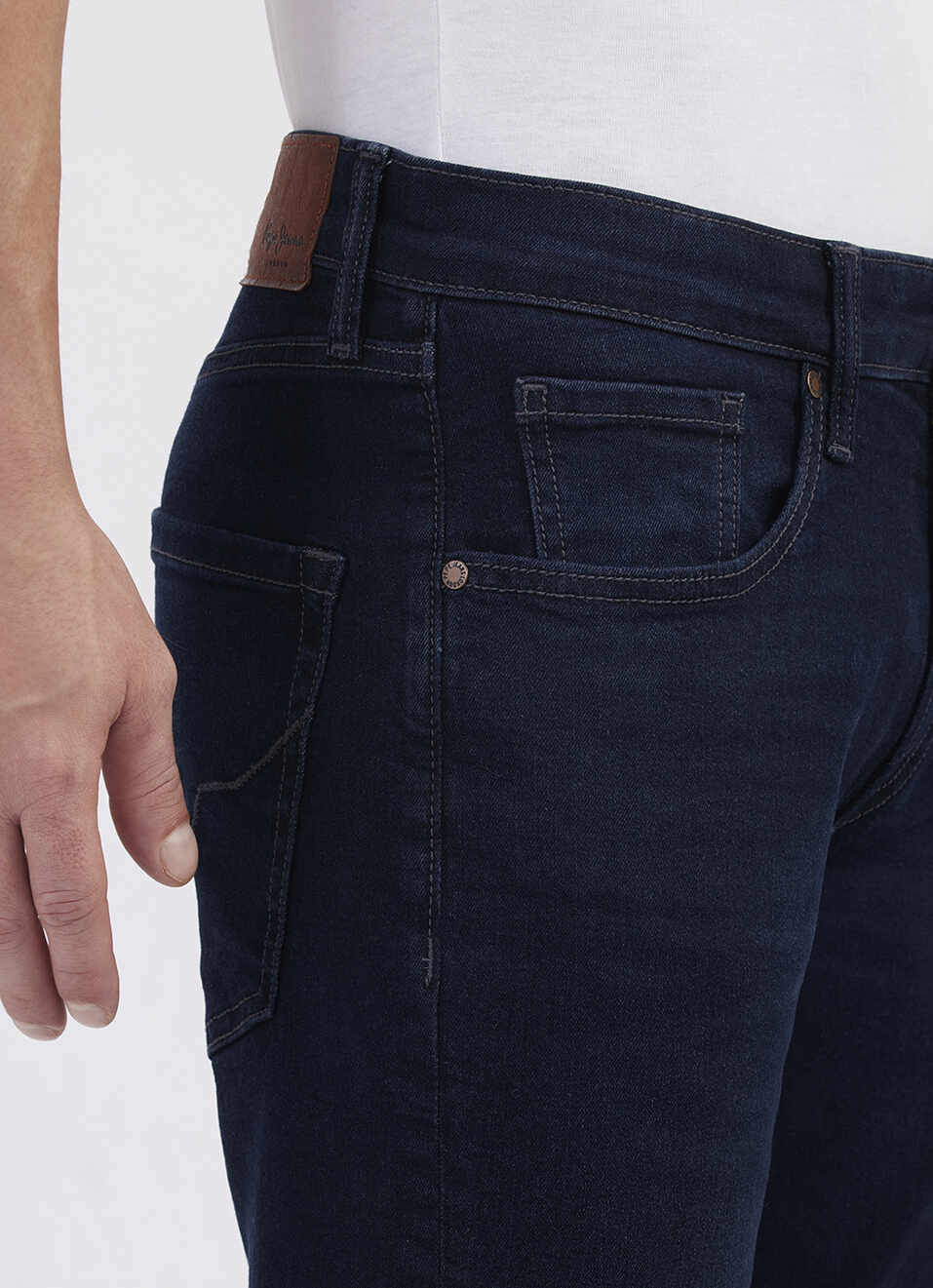 Men Blue Straight Fit Mid Rise Jeans, , large image number 4
