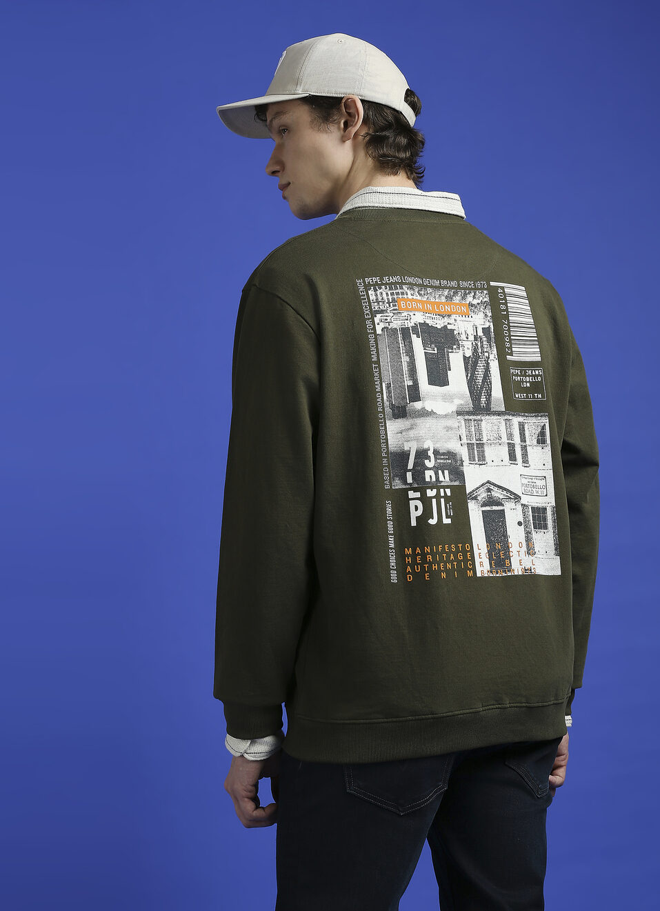 Green Oversized Graphic Back Print Full Sleeved Sweatshirt, , large image number 0