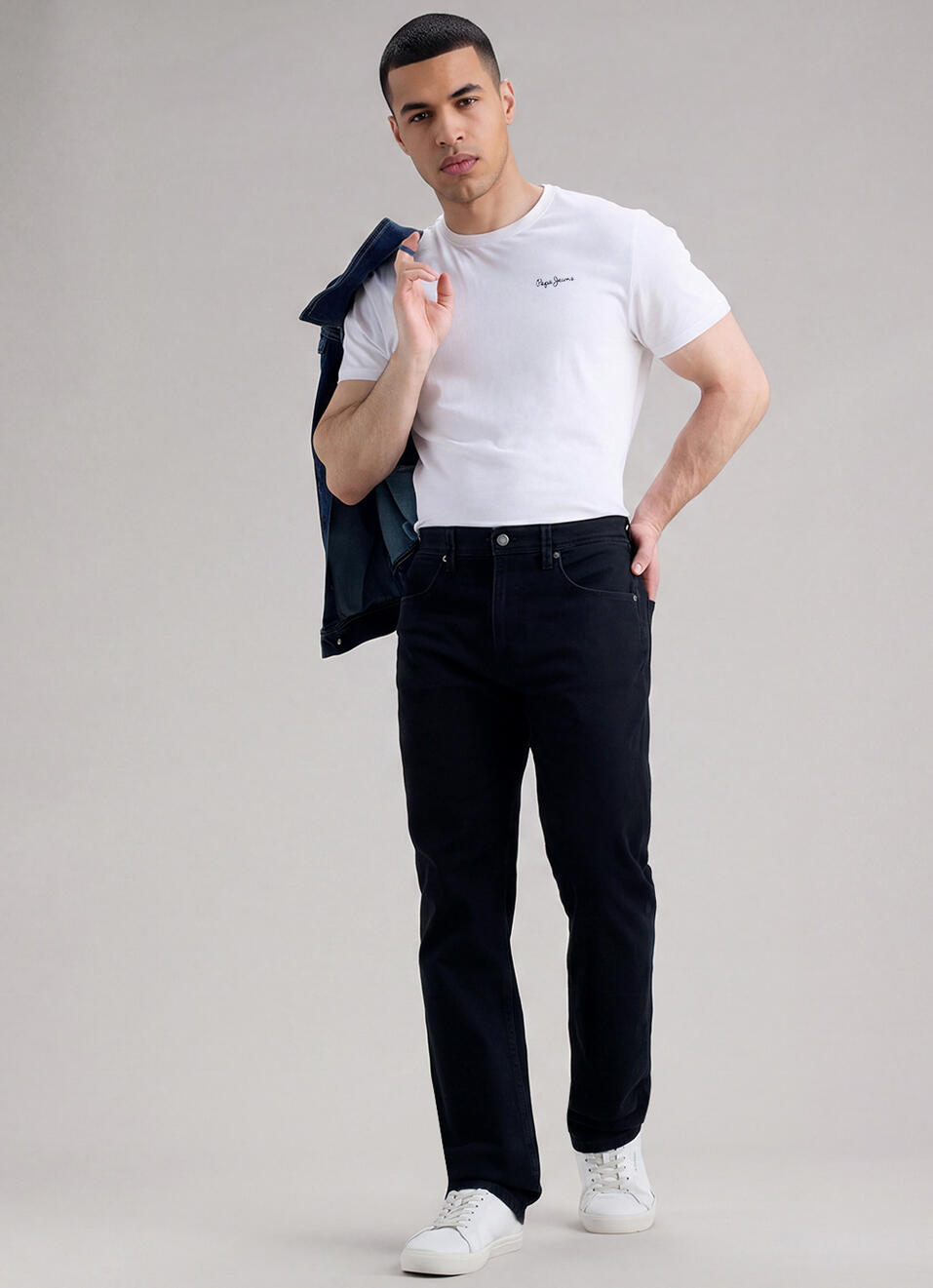 Men Black Stretchable Jeans, , large image number 1