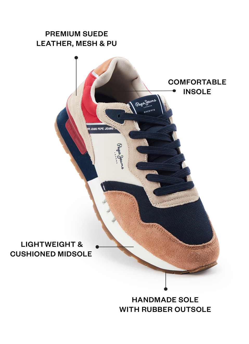 Brown And Beige Anti-skid Running Sneakers, , large image number 1