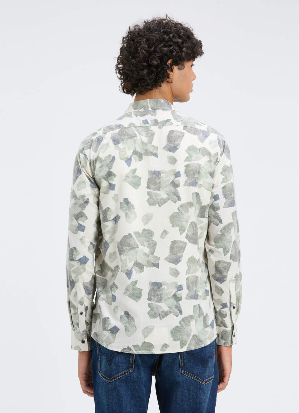 Men Olive Camouflage Print Full Sleeve Shirt, , large image number 2
