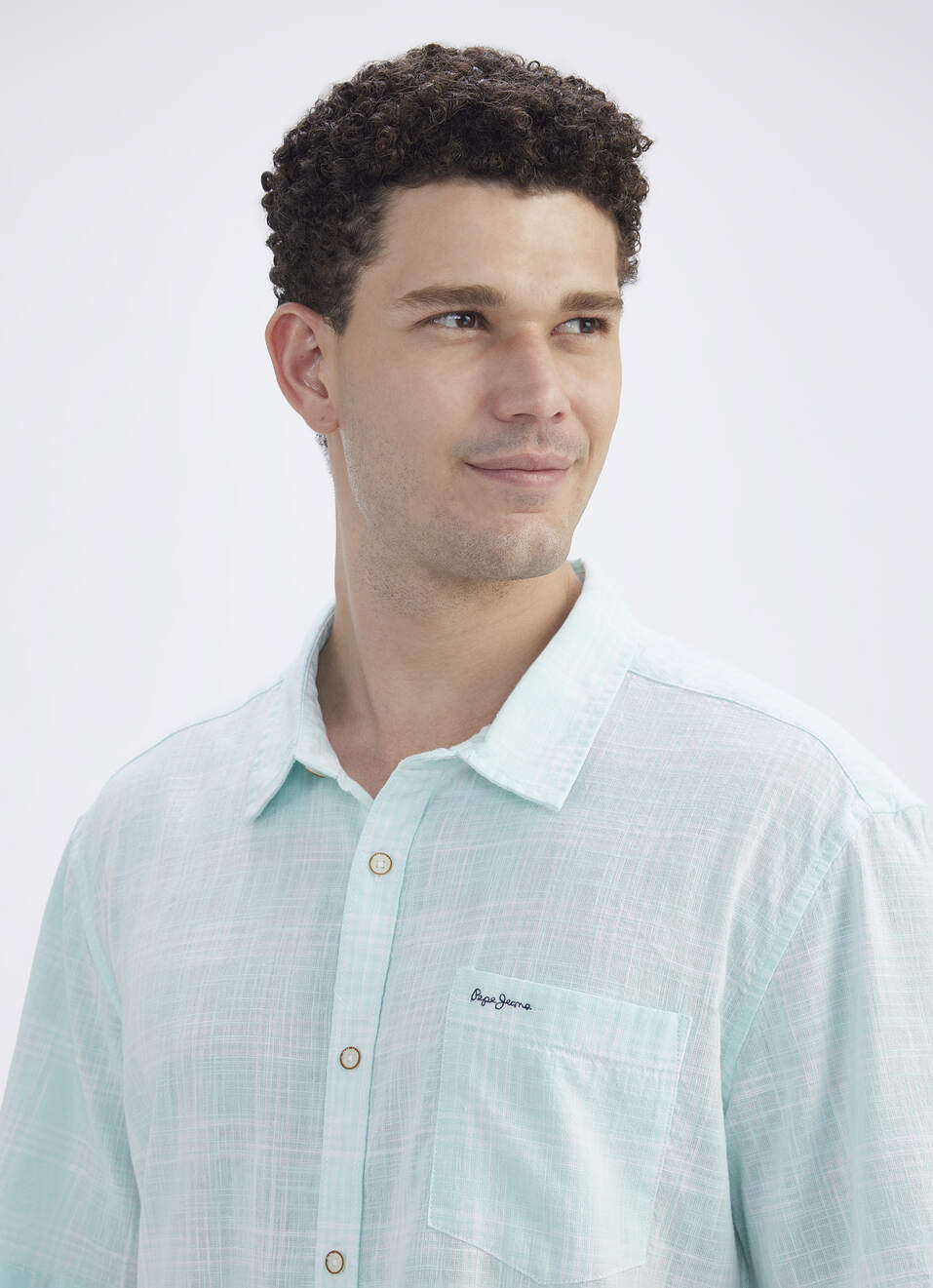 Men Blue Check Short Sleeve Shirt, , large image number 4