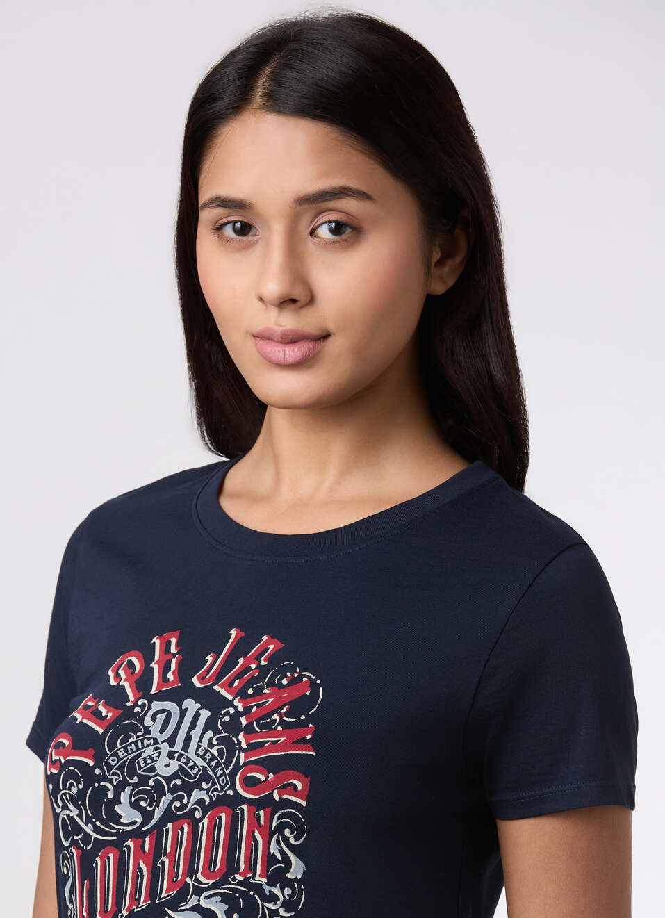 Women Navy Graphic Print T-shirt, , large image number 4
