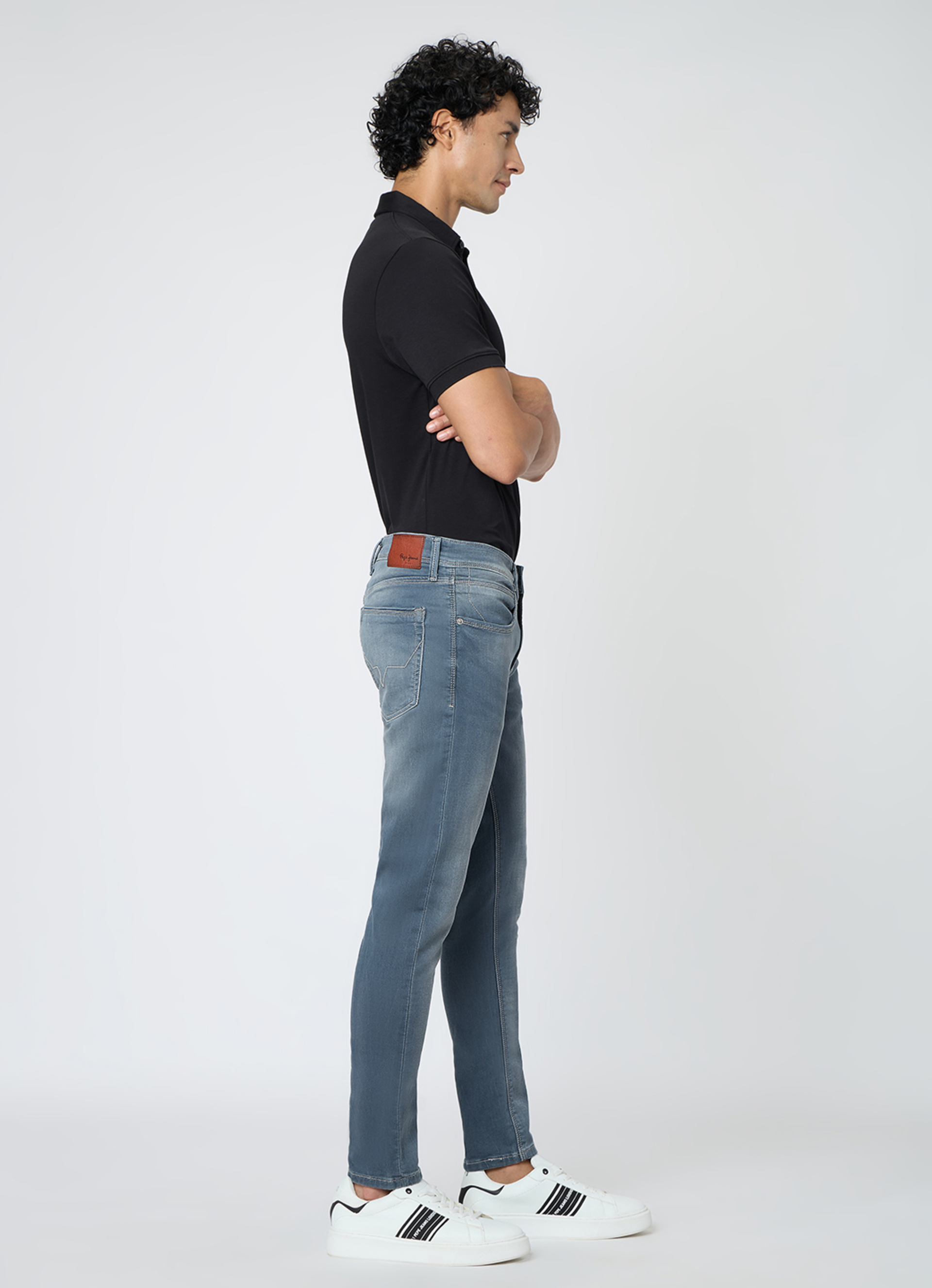 Men Grey Slim Fit Stretchable Jeans, , large image number 10