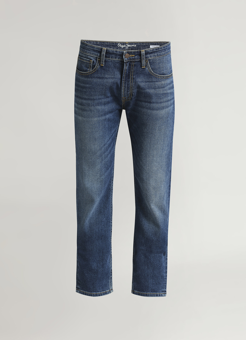 Holborne Dark Blue Mid Rise Straight Leg Jeans, , large image number 5