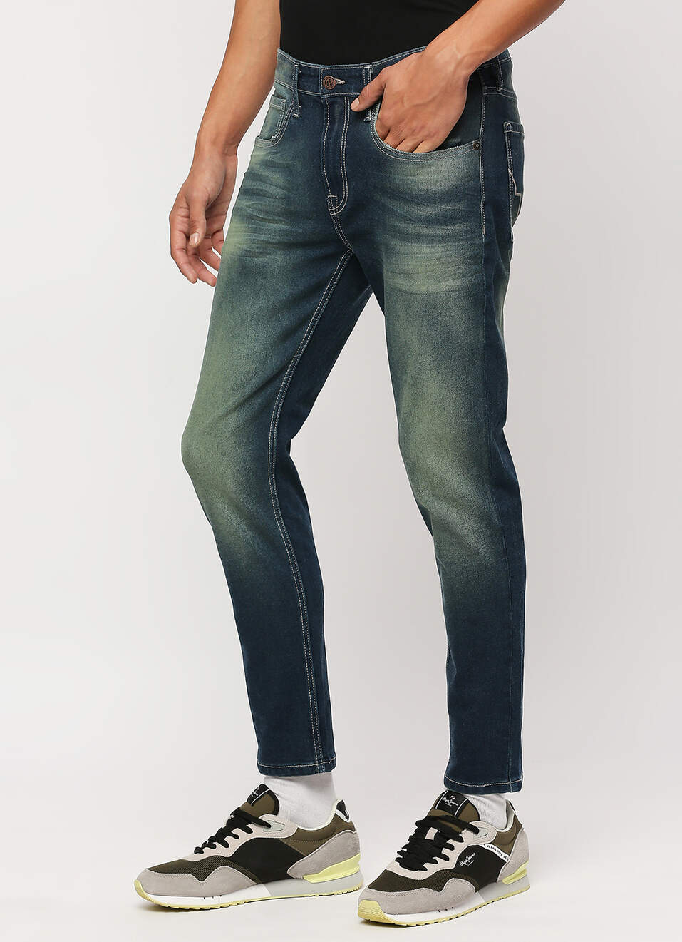 Chinox Ankle Blue Mid Waist Regular Fit Jeans, , large image number 5