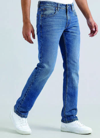 Vapour Blue Mid Waist Slim Jeans