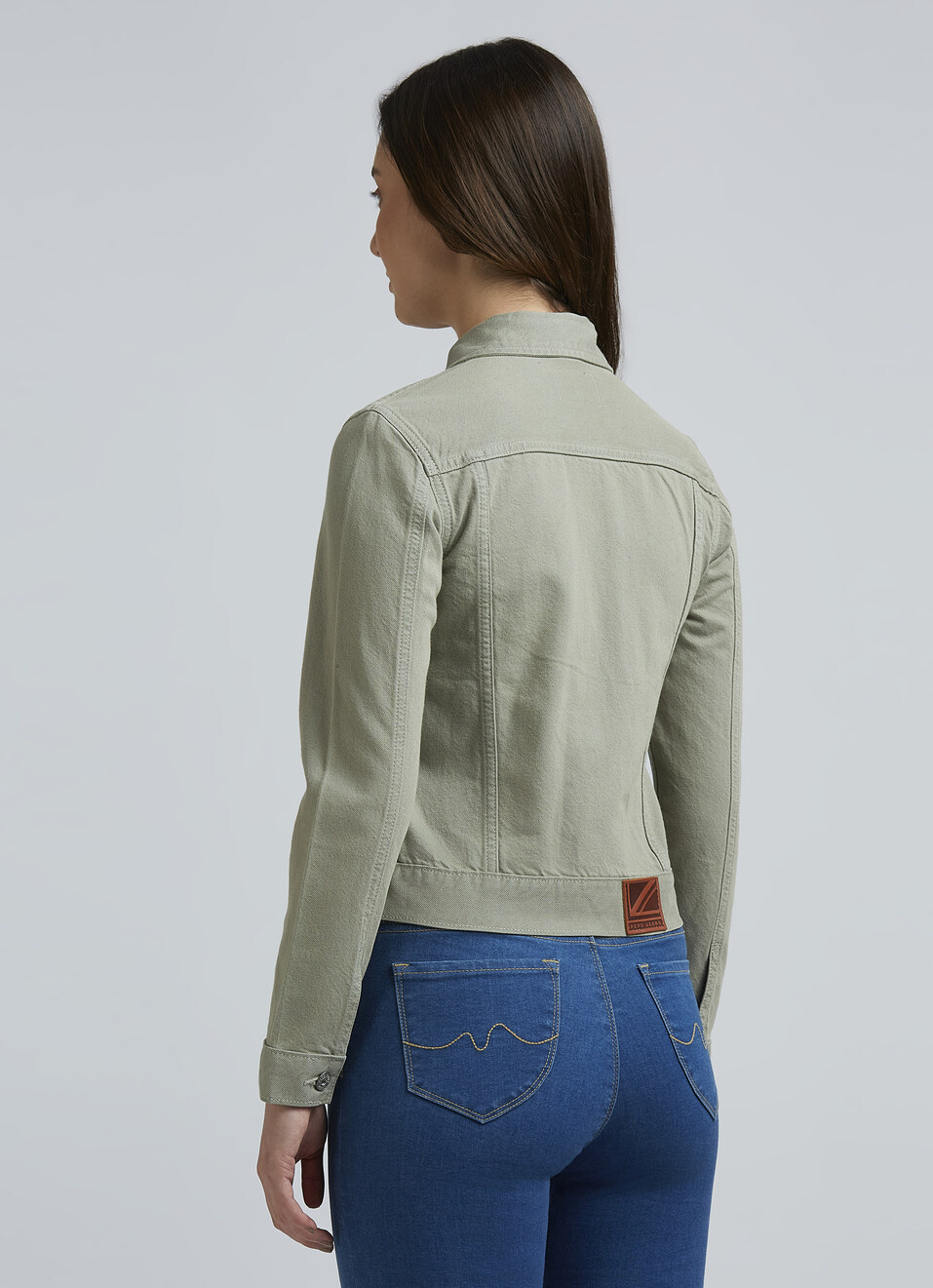 Green Full Sleeve Denim Jacket, , large image number 2