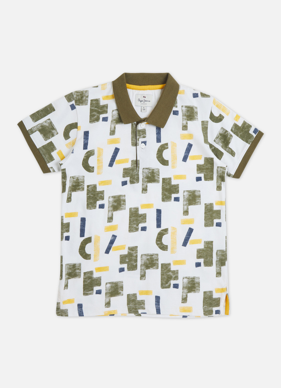 Boys Blue Typographic Print Short Sleeve Polo, , large image number 0