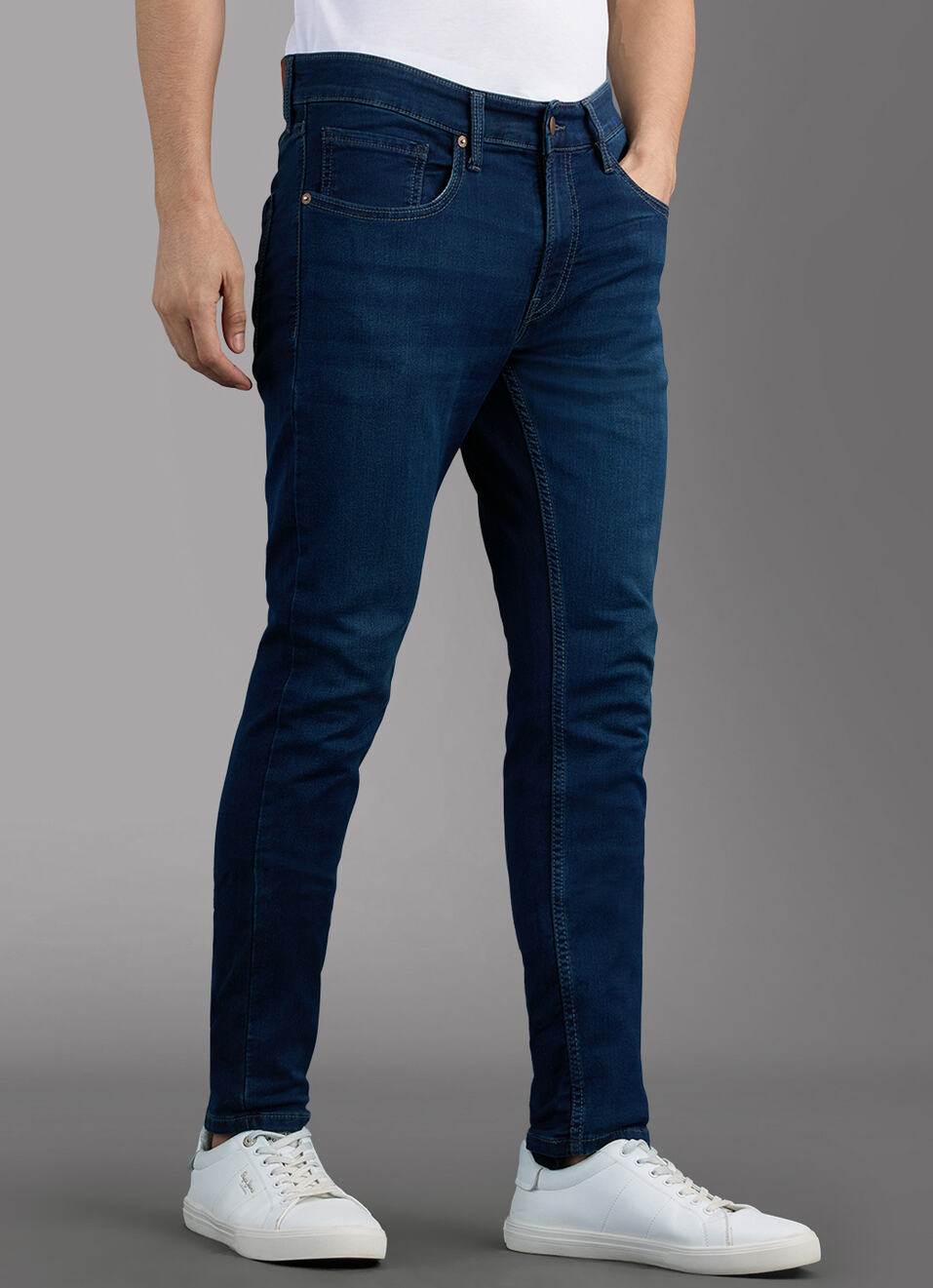Men Black Slim Stretchable Jeans, , large image number 0