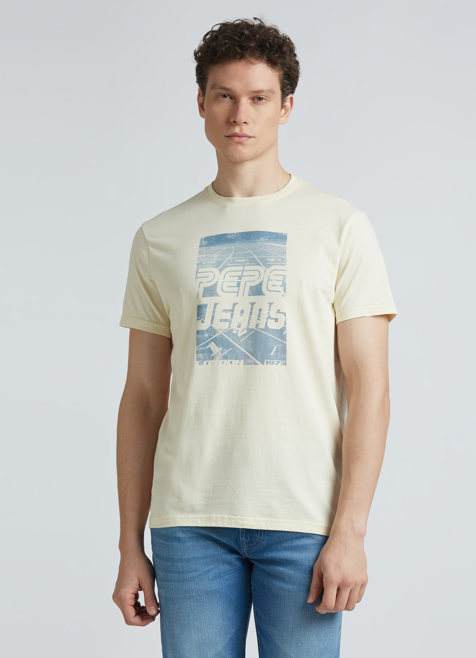 White Graphic Print Short Sleeve T-shirt, , large image number 1