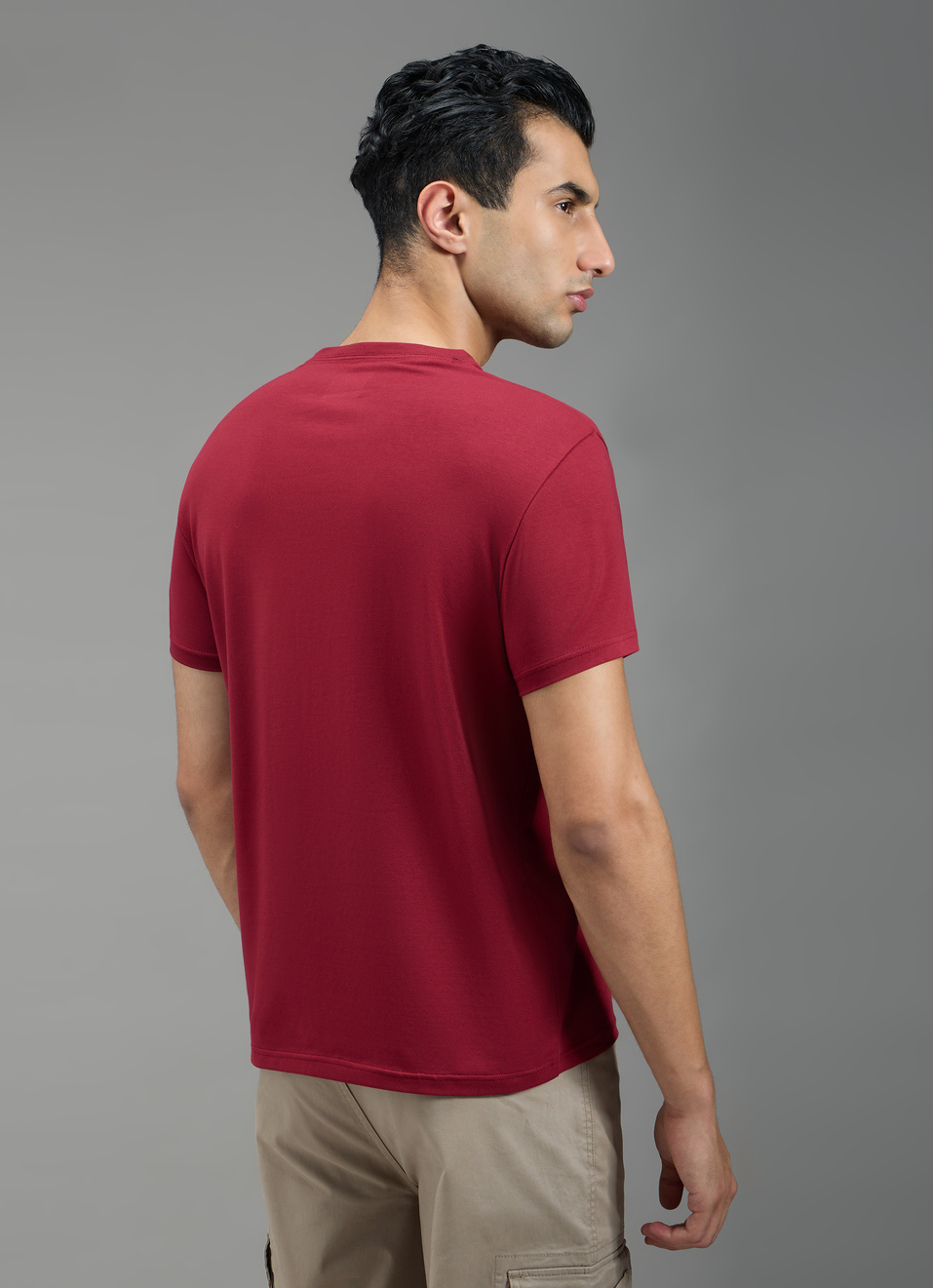 Men Red Typographic Print Slim Fit T-shirt, , large image number 2
