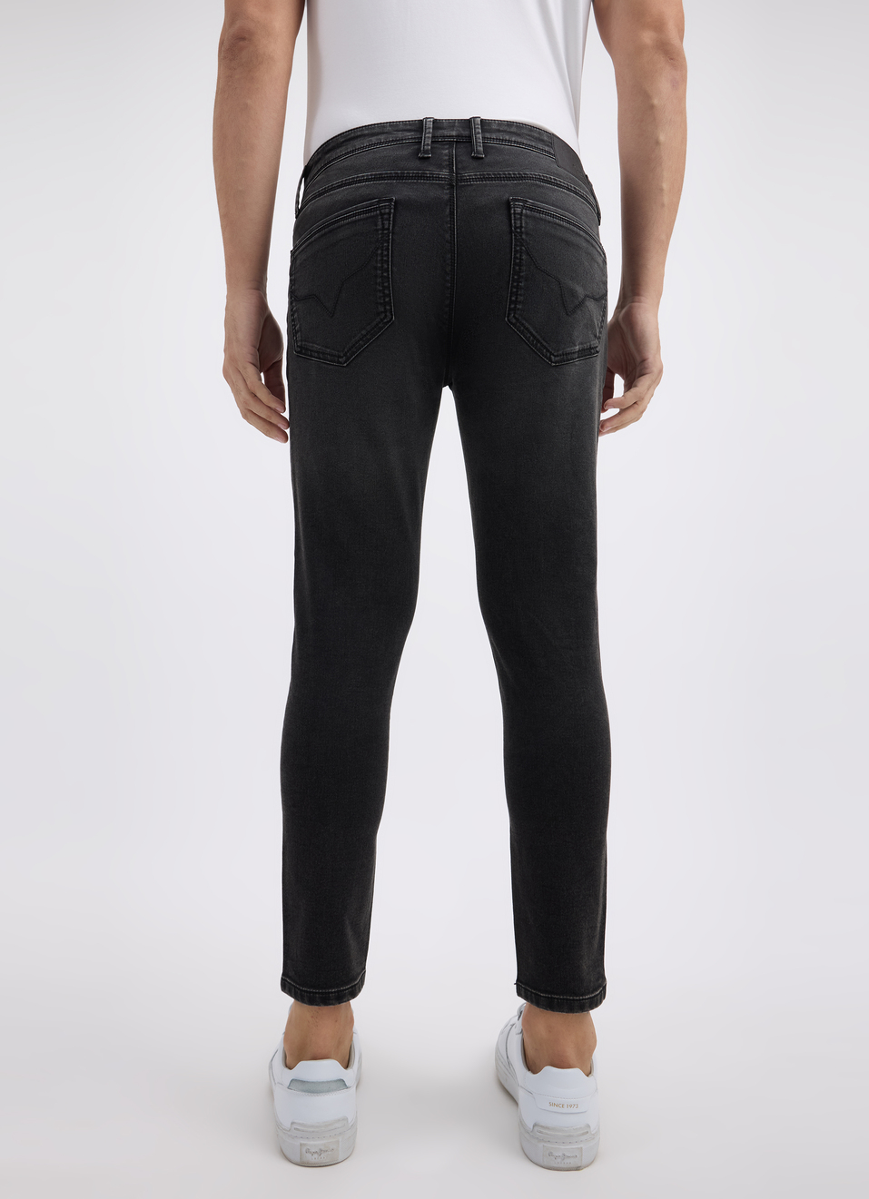 Men Black Mid Rise Skinny Ankle Length Gymindigo Jogger Like Jeans, , large image number 2