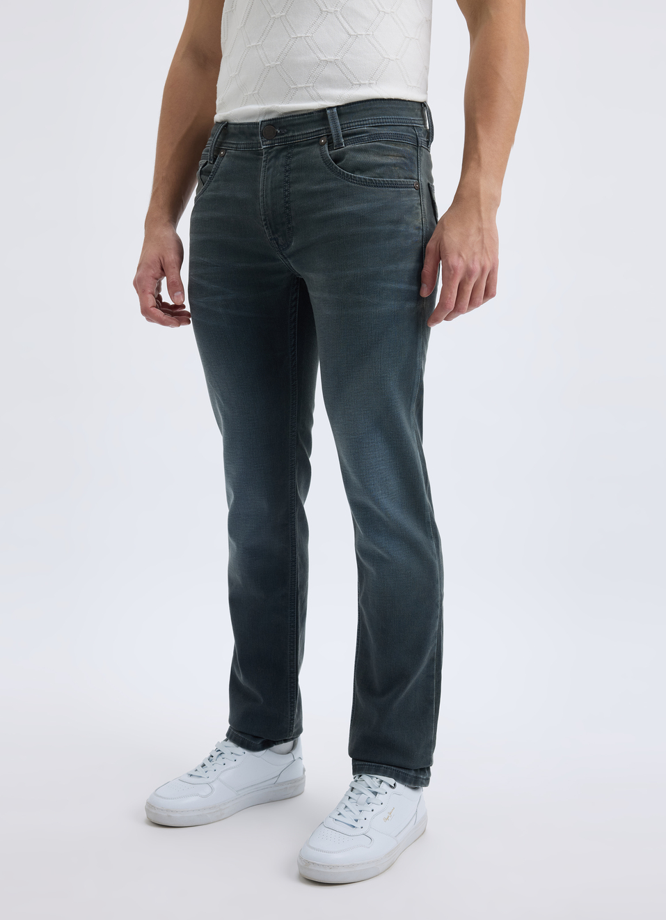 Men Dark Blue Mid Rise Slim Jeans, , large image number 3