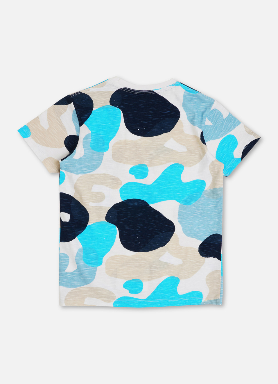 Boys Blue Abstract Print Neon Puff Branding T-shirt, , large image number 1