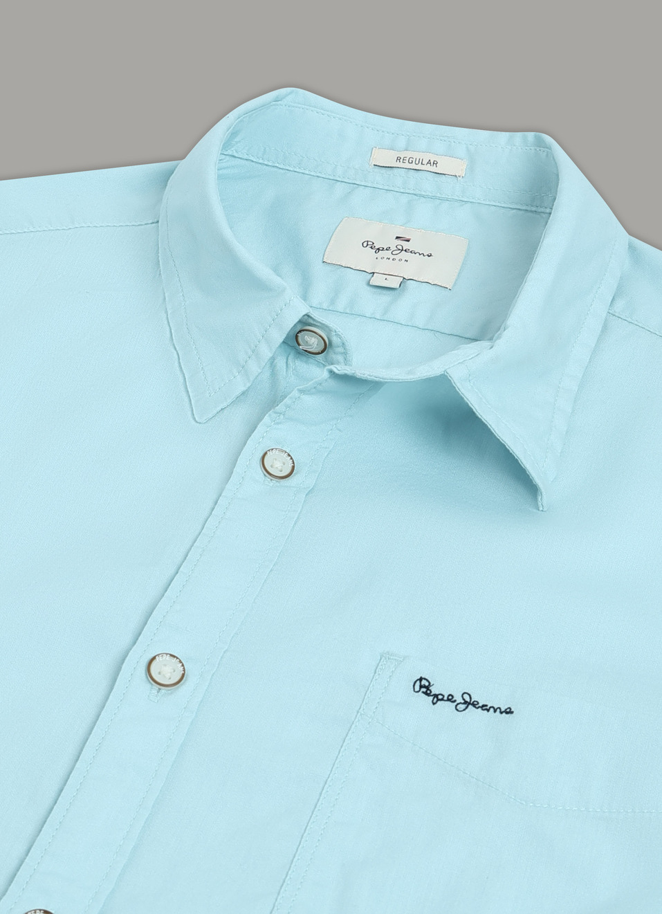 Men Aqua Blue Solid Shirt, , large image number 7