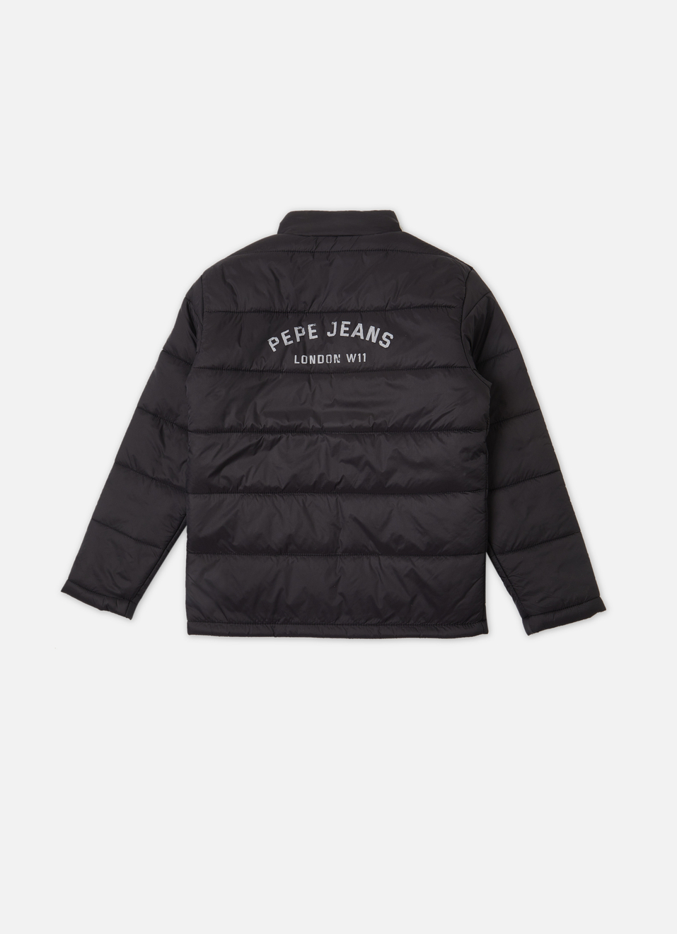 Boys Black Back Print Full Sleeve Quiited Jacket, , large image number 1
