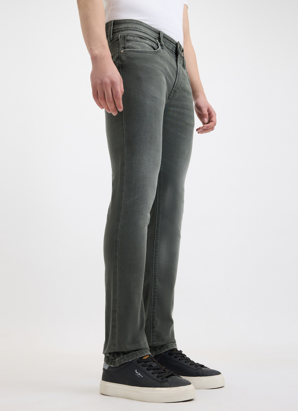 Men Light Green Mid Rise Slim Jeans, , large image number 3