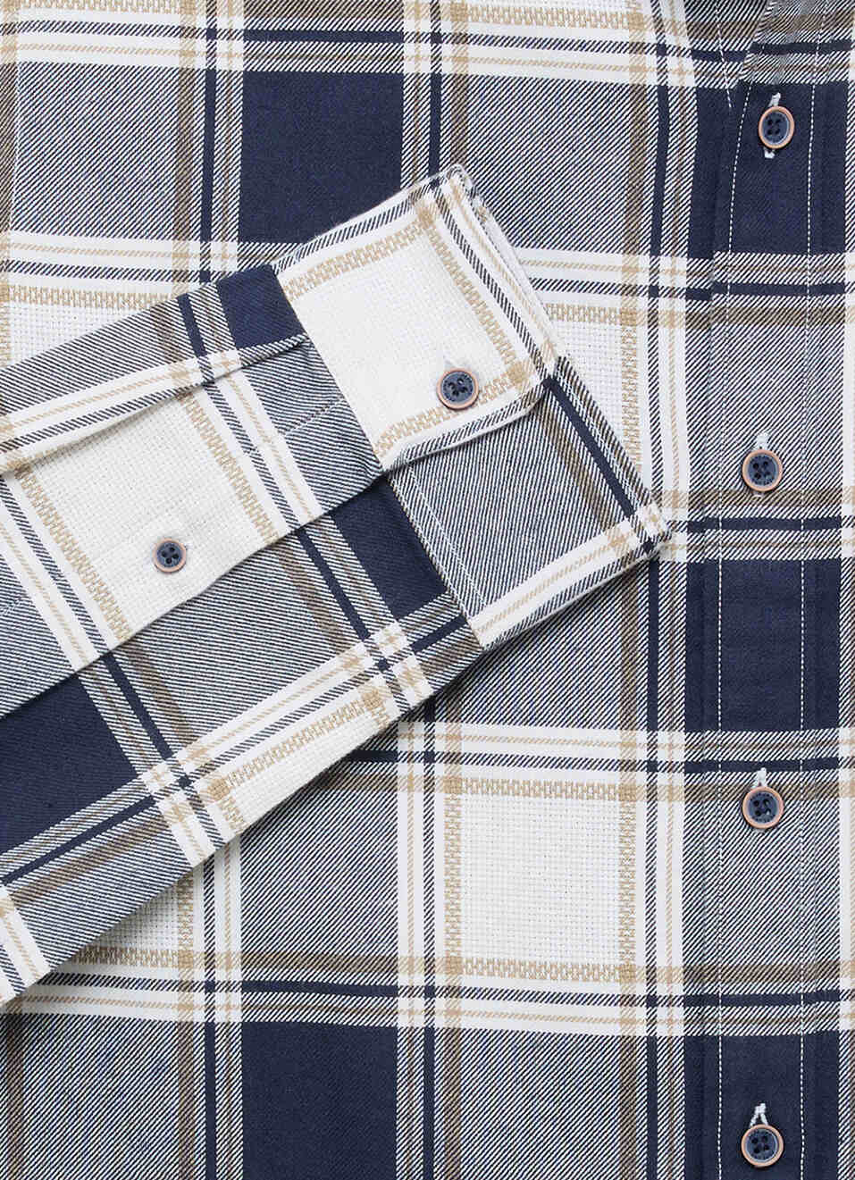 Men Blue Checked Dobby Long Sleeve Shirt, , large image number 7
