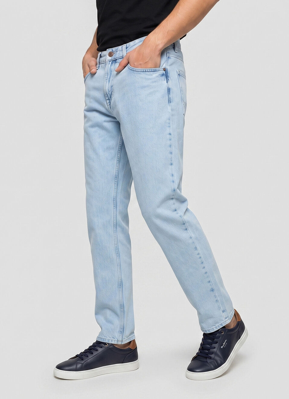 Men Blue Baggy Fit Stretchable Jeans, , large image number 0