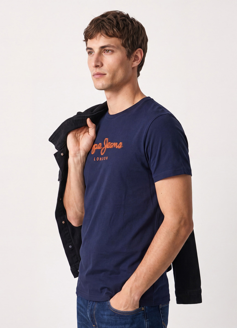 Men Navy Printed Slim Fit Short Sleeve T-shirt, , large image number 3