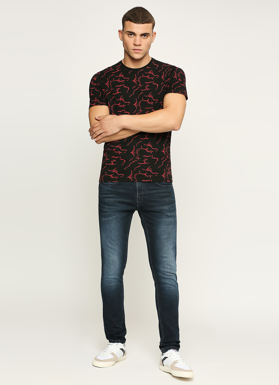 Black Graphic Print Short Sleeve T-shirt, , large image number 6