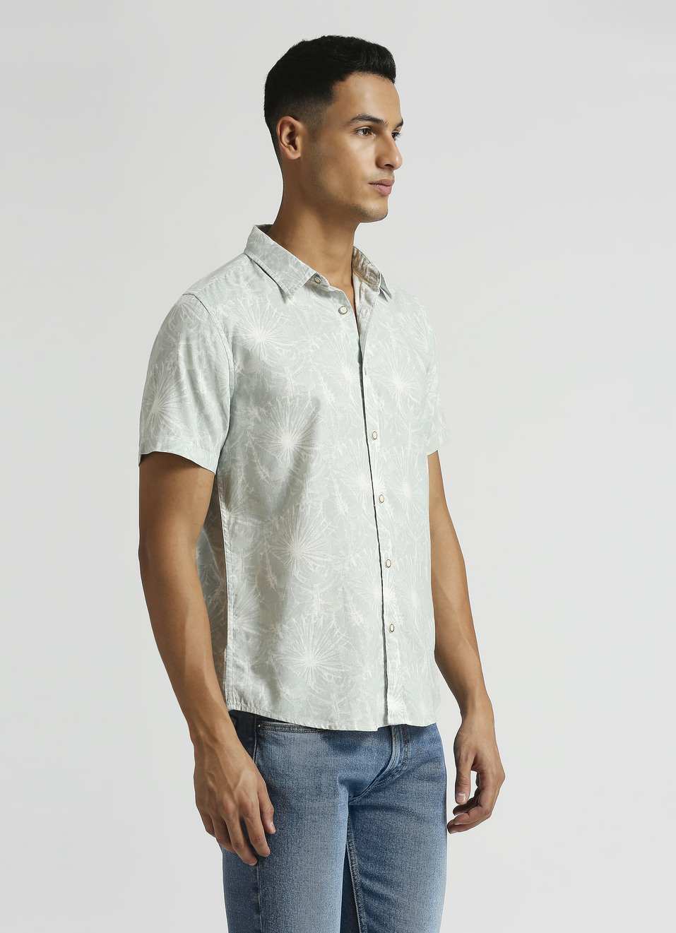 Mint Botanical Print Short Sleeve Shirt, , large image number 3