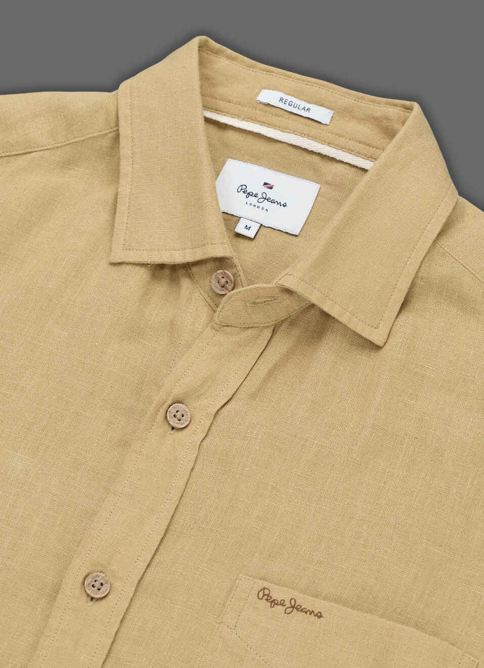 Men Khaki Solid Long Sleeve Shirt, , large image number 3