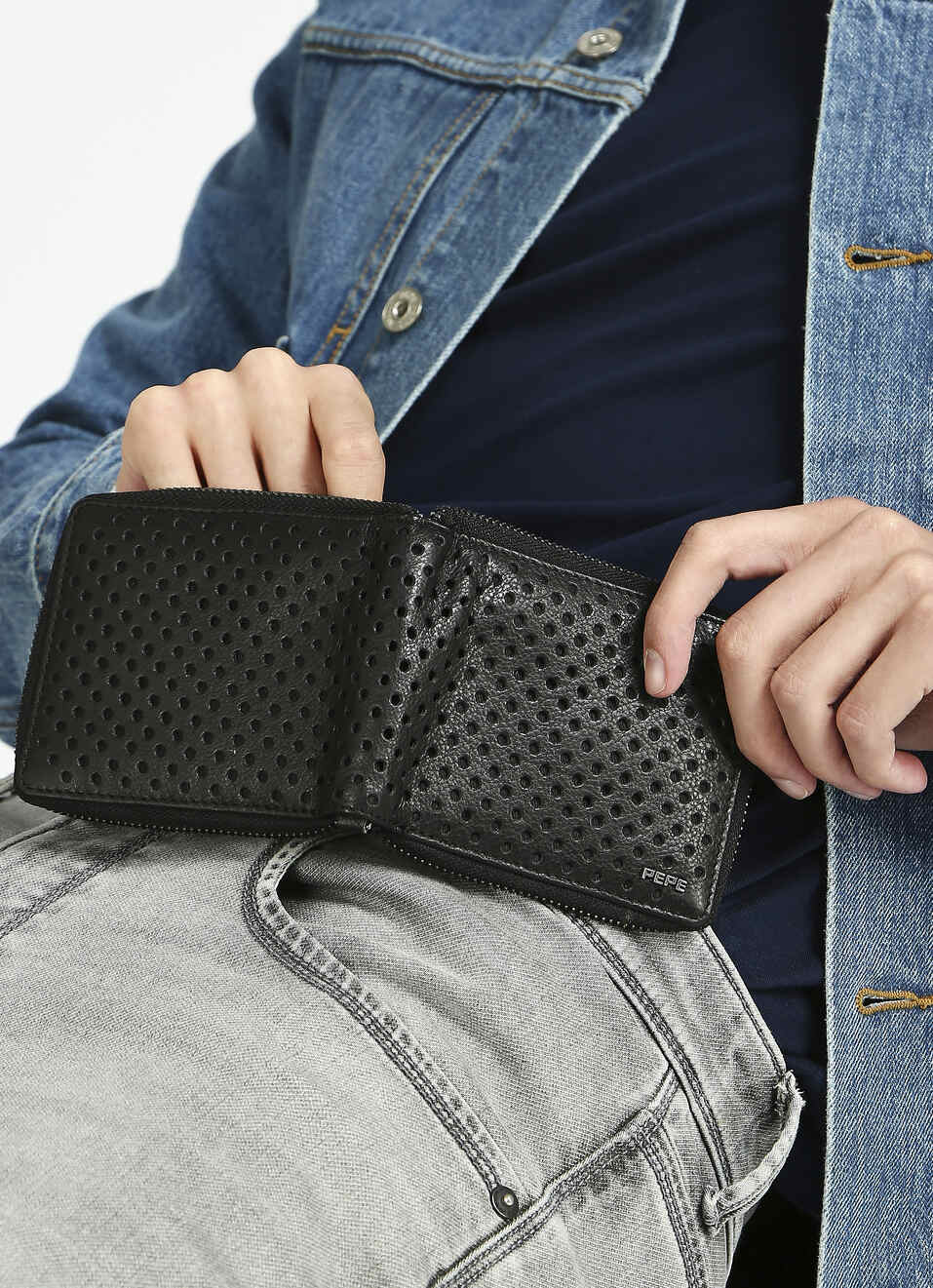 Black Embossed Wallet, , large image number 3