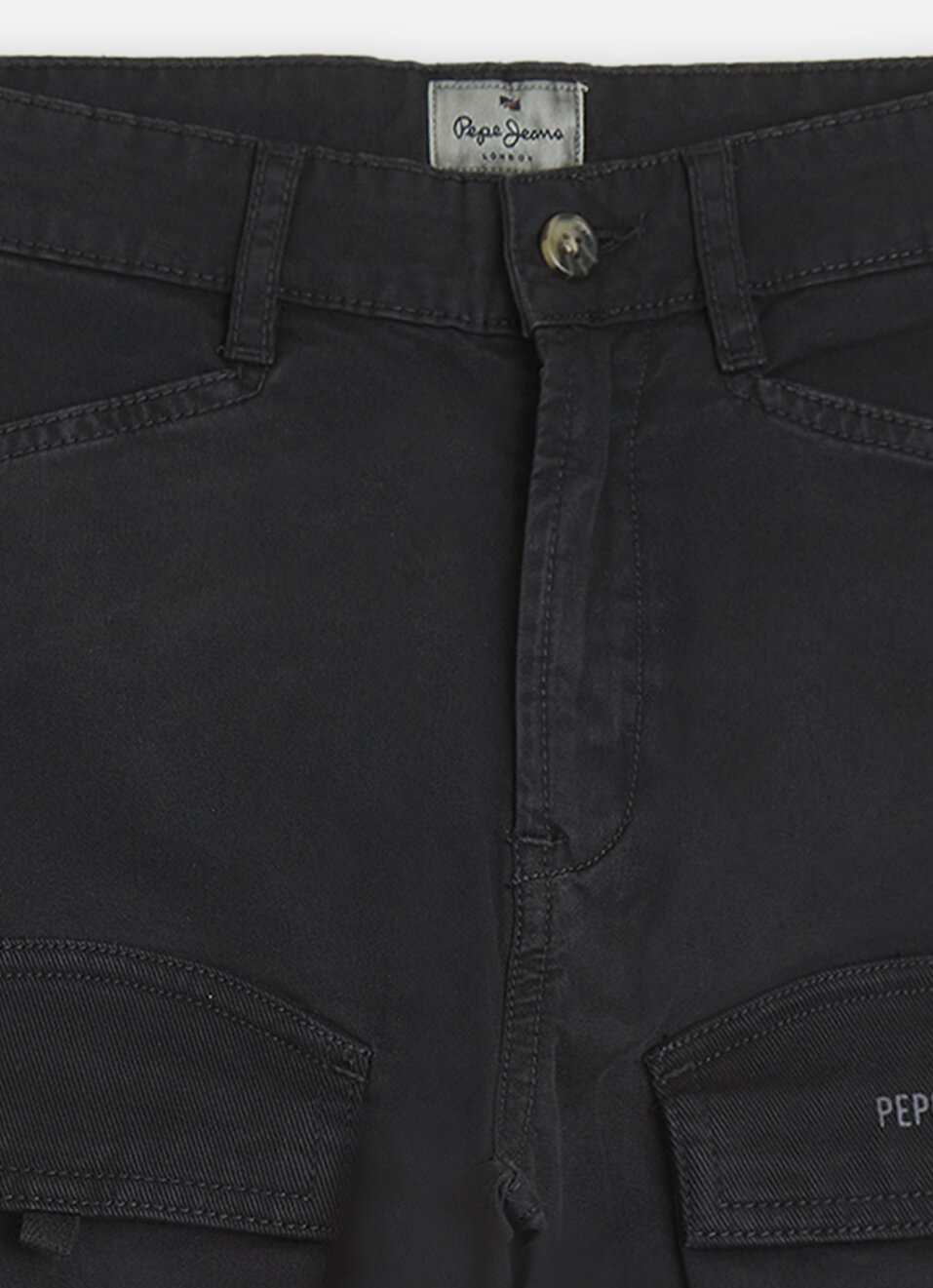 Boys Black Over Dyed Cargos, , large image number 2