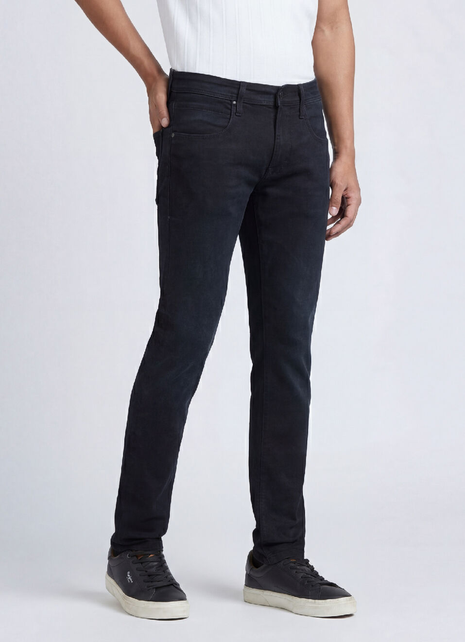 Danial Black Low Rise Tapered Jeans, , large image number 0
