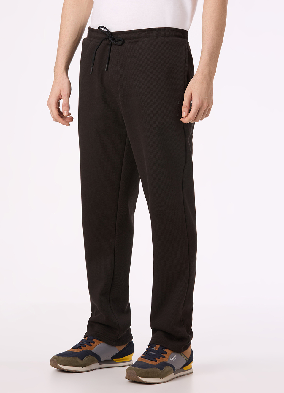 Men Black Mid Rise Straight Fit Sweatpant, , large image number 2