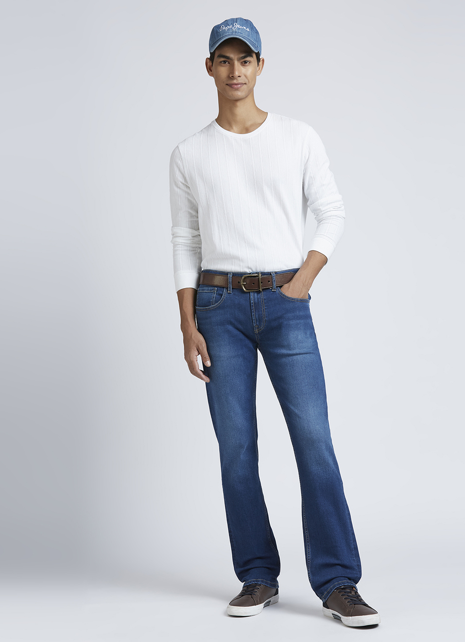 Holborne Blue Mid Rise Straight Jeans, , large image number 1