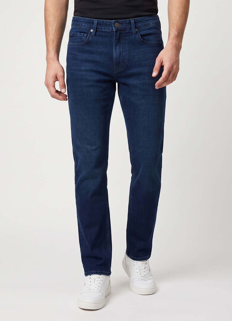 Men Dark Blue Stretchable Jeans, , large image number 2