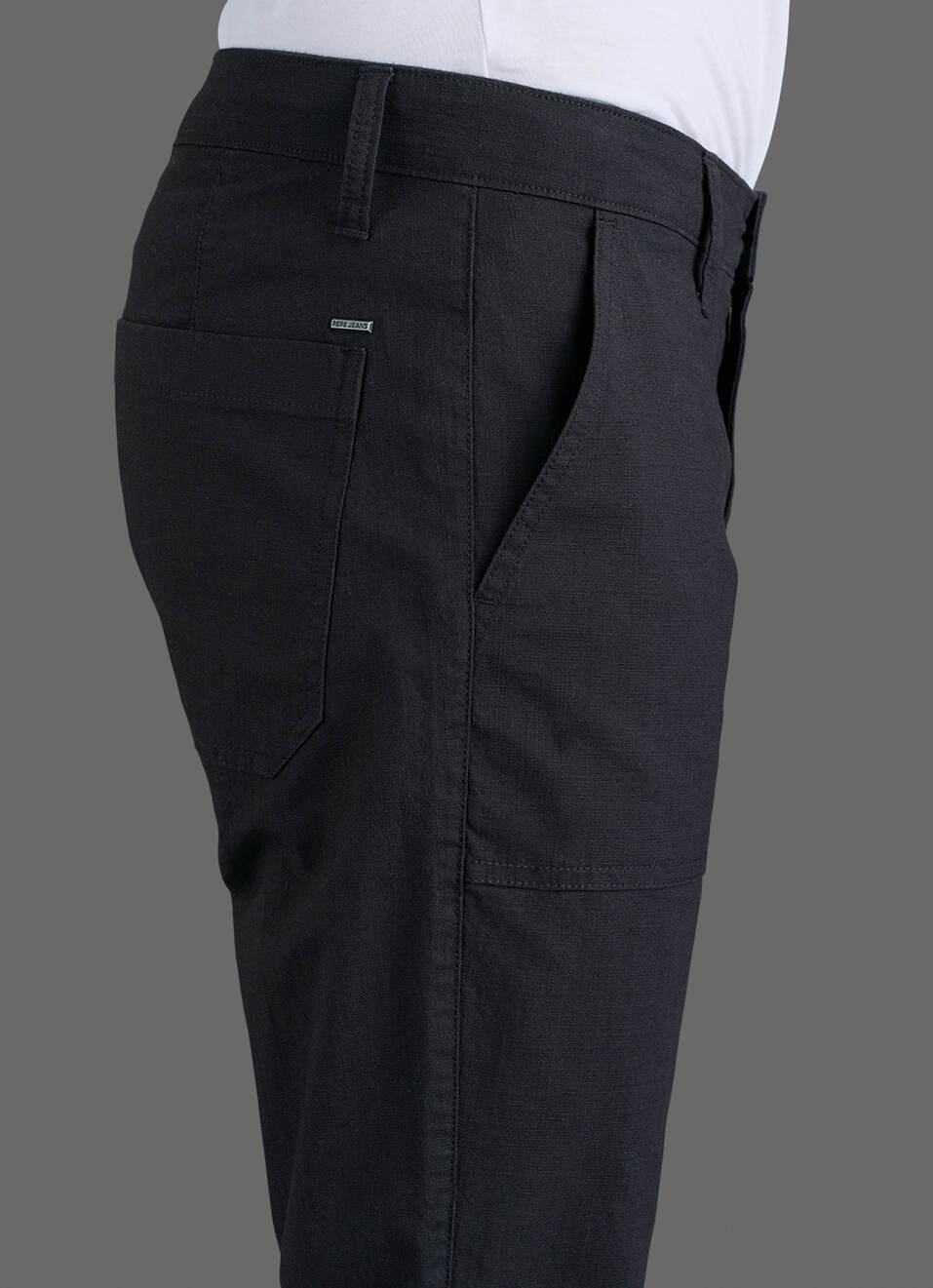 Men Black Straight Chinos, , large image number 4