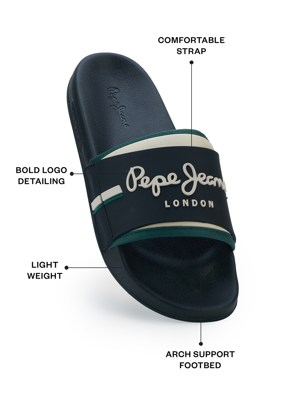 Men Black Colorblock Slip-on Slides, , large image number 1