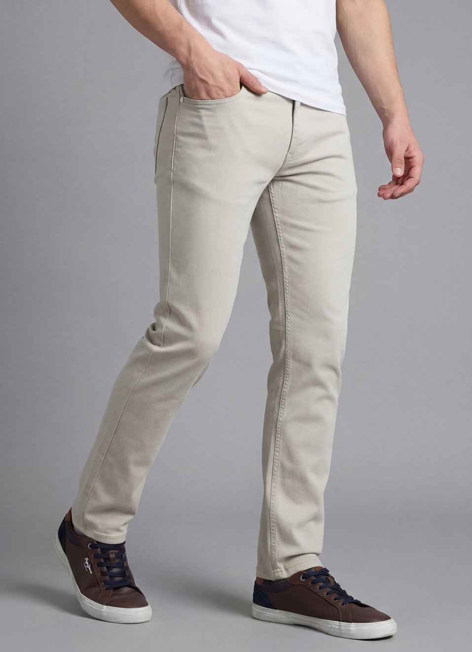 Men Grey Mid Rise Slim Powerflex Extra Stretchable Jeans, , large image number 0