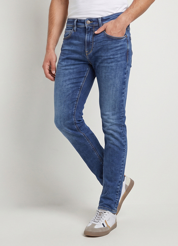 Men Blue Slim Fit Mid Rise Stretchable Jeans