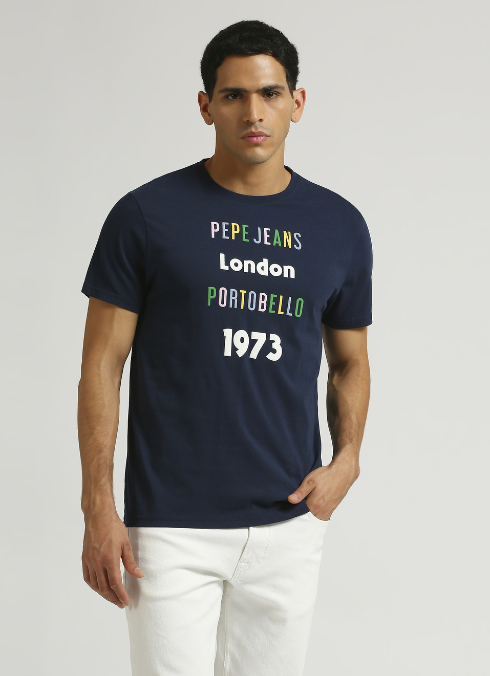Navy Brand Detail Puff Graphic Print Short Sleeve T-shirt, , large image number 1