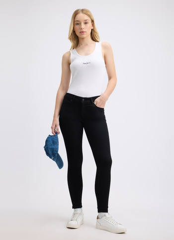 Women Black Skinny Fit Mid Rise Jeans 