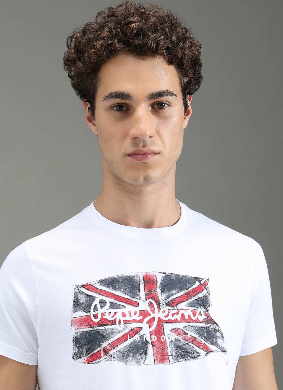 Men White Graphic Slim Fit T-shirt, , large image number 4