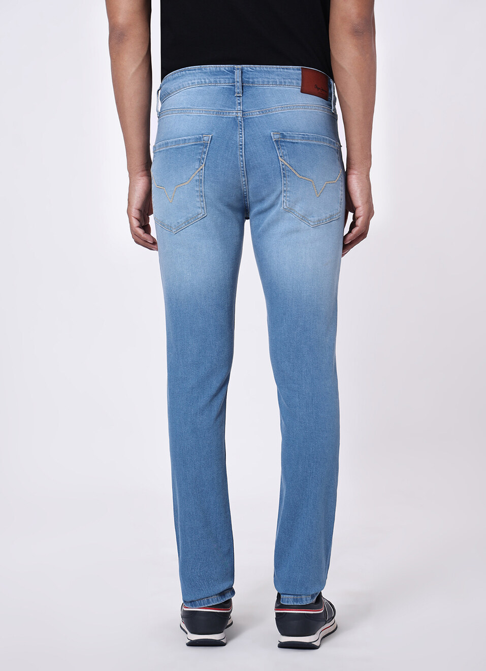 Men Light Blue Mid Rise Slim Fit Stretchable Jeans, , large image number 3