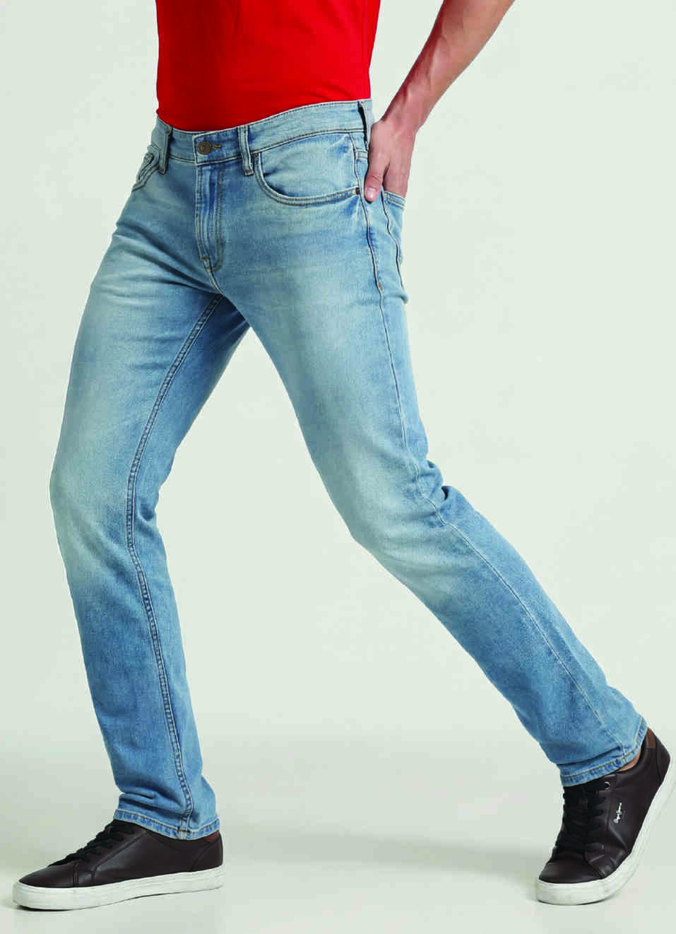 Vapour Light Blue Mid Rise Slim Fit Jeans, , large image number 0