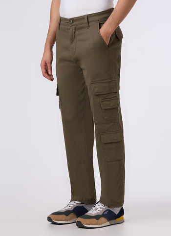 Men Olive Green Multi-pocket Utility Design Cargo Pants